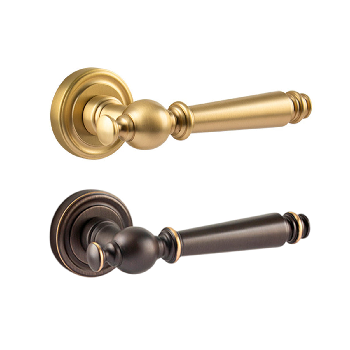 Brass Interior Door Handle American-Style Hand-Polished