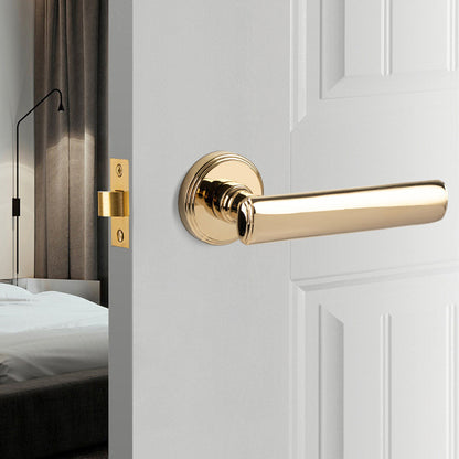 Brass Interior Door Handle Lock Set Privacy