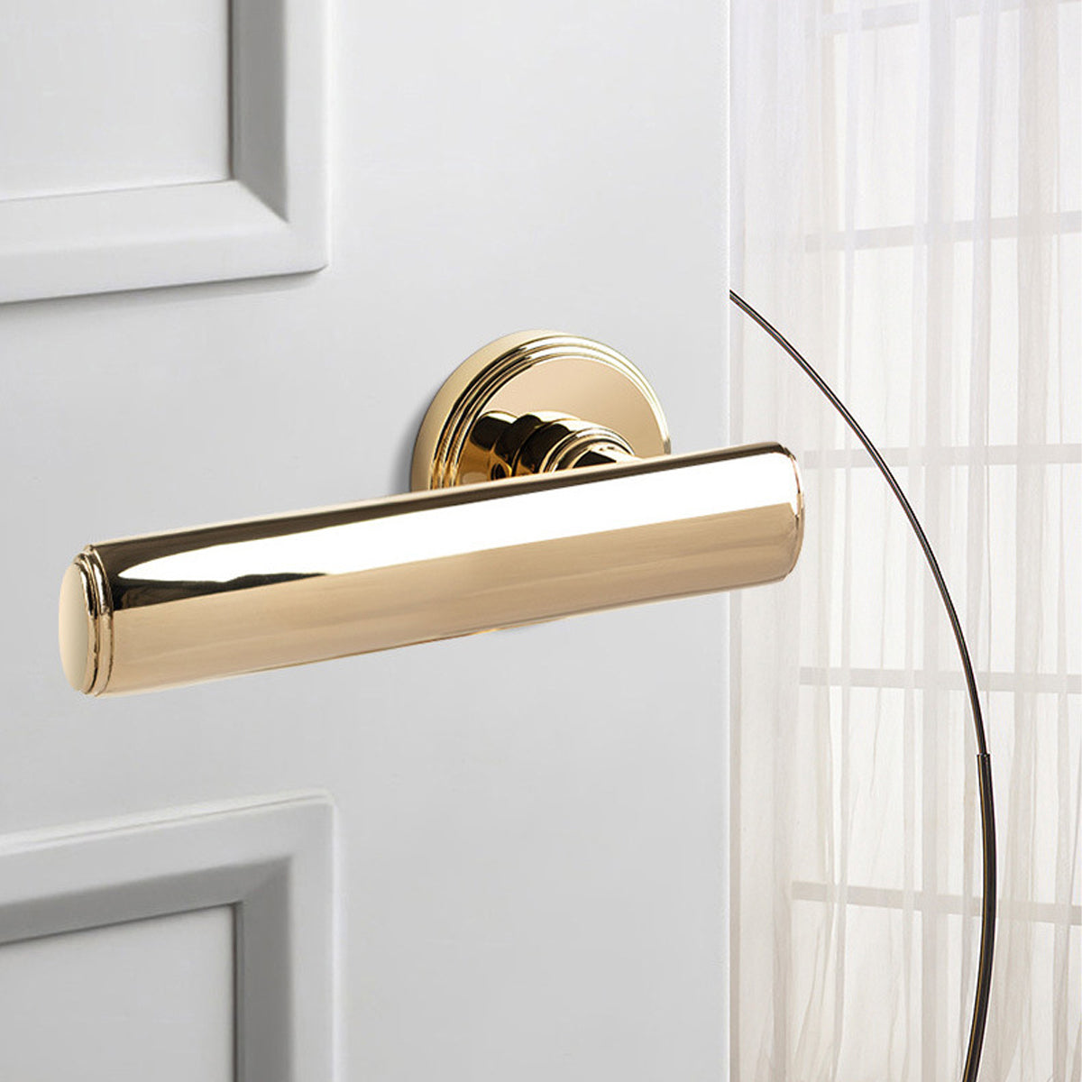 PVD Gold Brass Interior Lever Handles Set 138mm