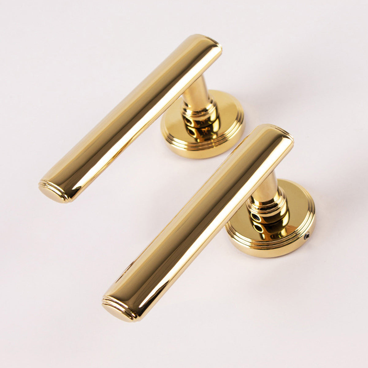 PVD Gold Brass Interior Lever Handles Set 138mm