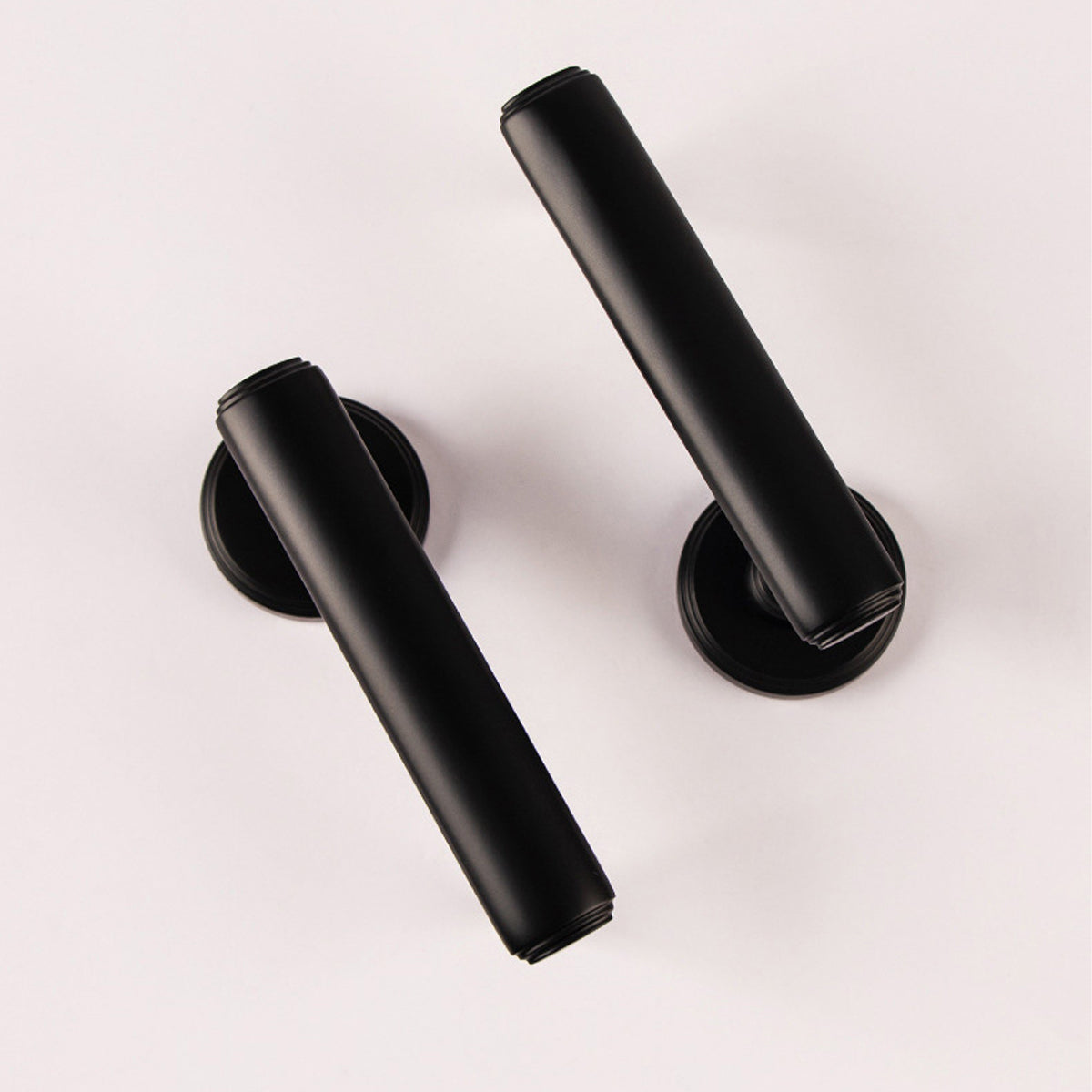 Matte Black Brass Interior Lever Handle Set 138mm