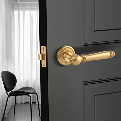 Brass Interior Door Handle American-Style Hand-Polished