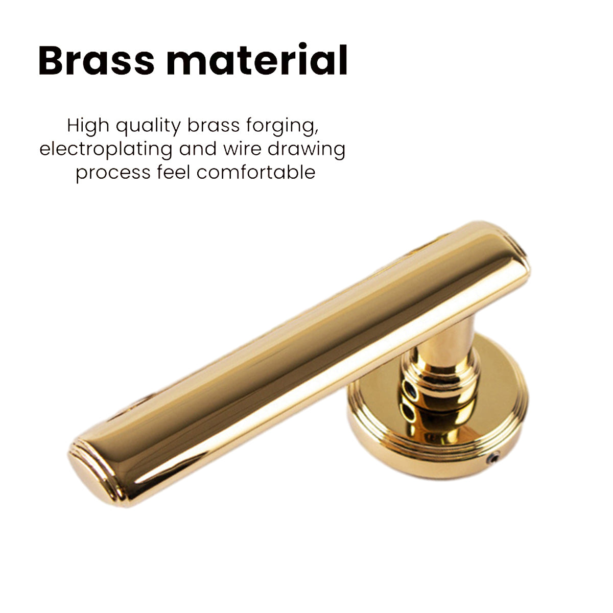 PVD Gold Brass Interior Lever Handles Set 138mm