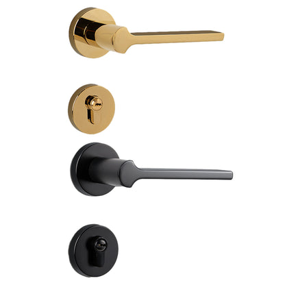 Zinc Alloy Interior Door Handle Lock Set for Bedroom Privacy