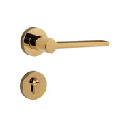 Brushed Gold Zinc Alloy Interior Lever Handle Lock Set 135mm