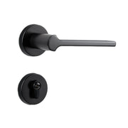Matte Black Zinc Alloy Interior Lever Handle Lock Set 135mm