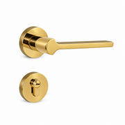 Zinc Alloy Interior Lever Handle Lock Set 135mm - Gold