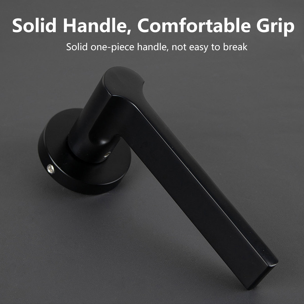 Matte Black Zinc Alloy Interior Lever Handle Lock Set 135mm