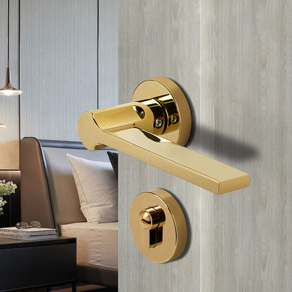 Zinc Alloy Interior Door Handle Lock Set for Bedroom Privacy