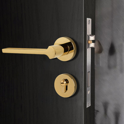 Zinc Alloy Interior Door Handle Lock Set for Bedroom Privacy