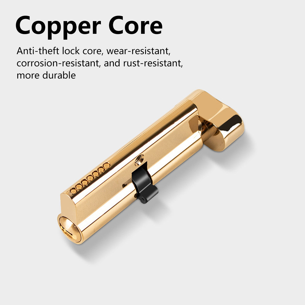 Brushed Gold Zinc Alloy Interior Lever Handle Lock Set 135mm