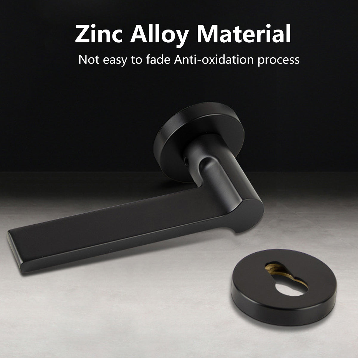 One-Piece Interior Lever Handle Lock Set 135mm - Matt Black