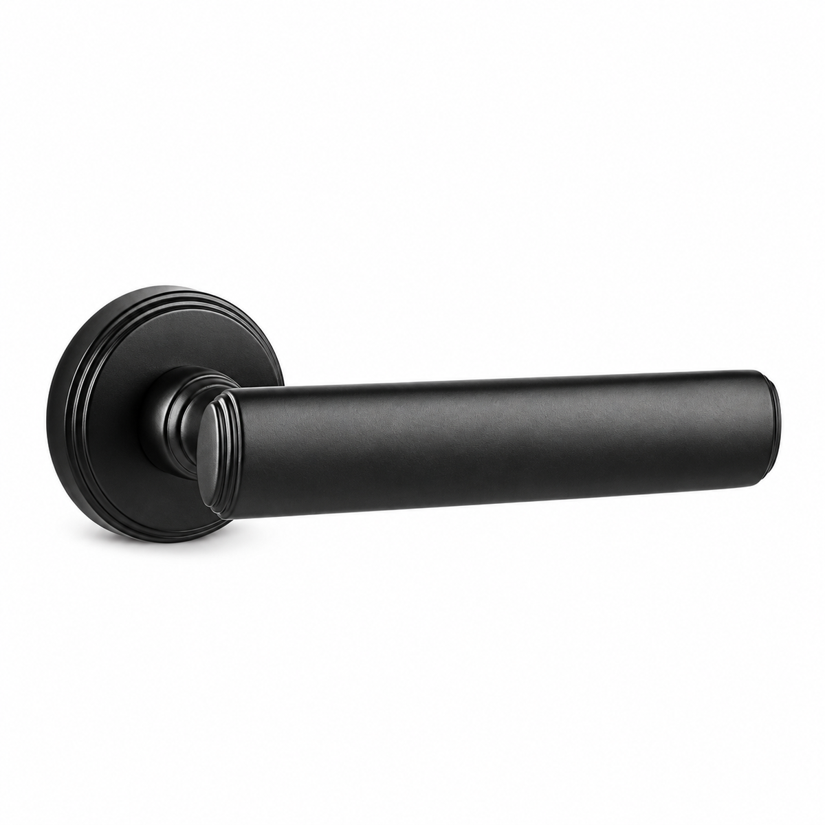 Matte Black Brass Passage Lever Handle Set 138mm