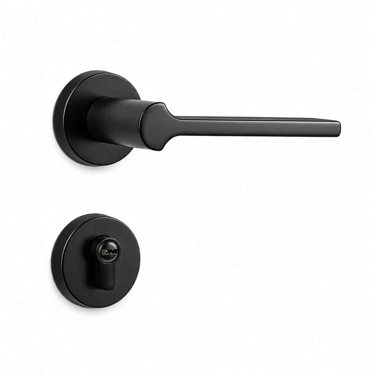 Matte Black One-Piece Interior Lever Lock Set 135mm