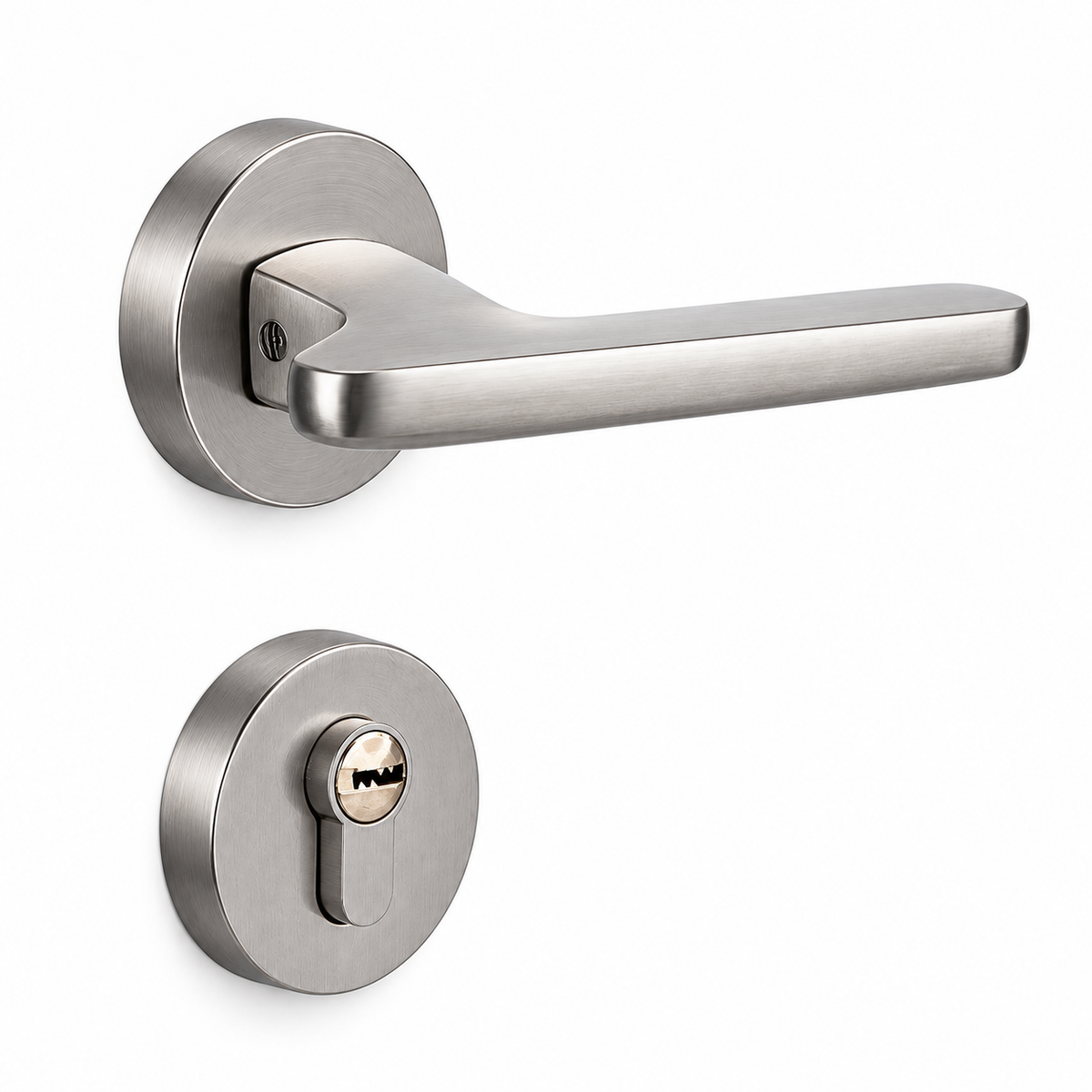 Silver Zinc Alloy Interior Lever Handle Lock Set 135mm