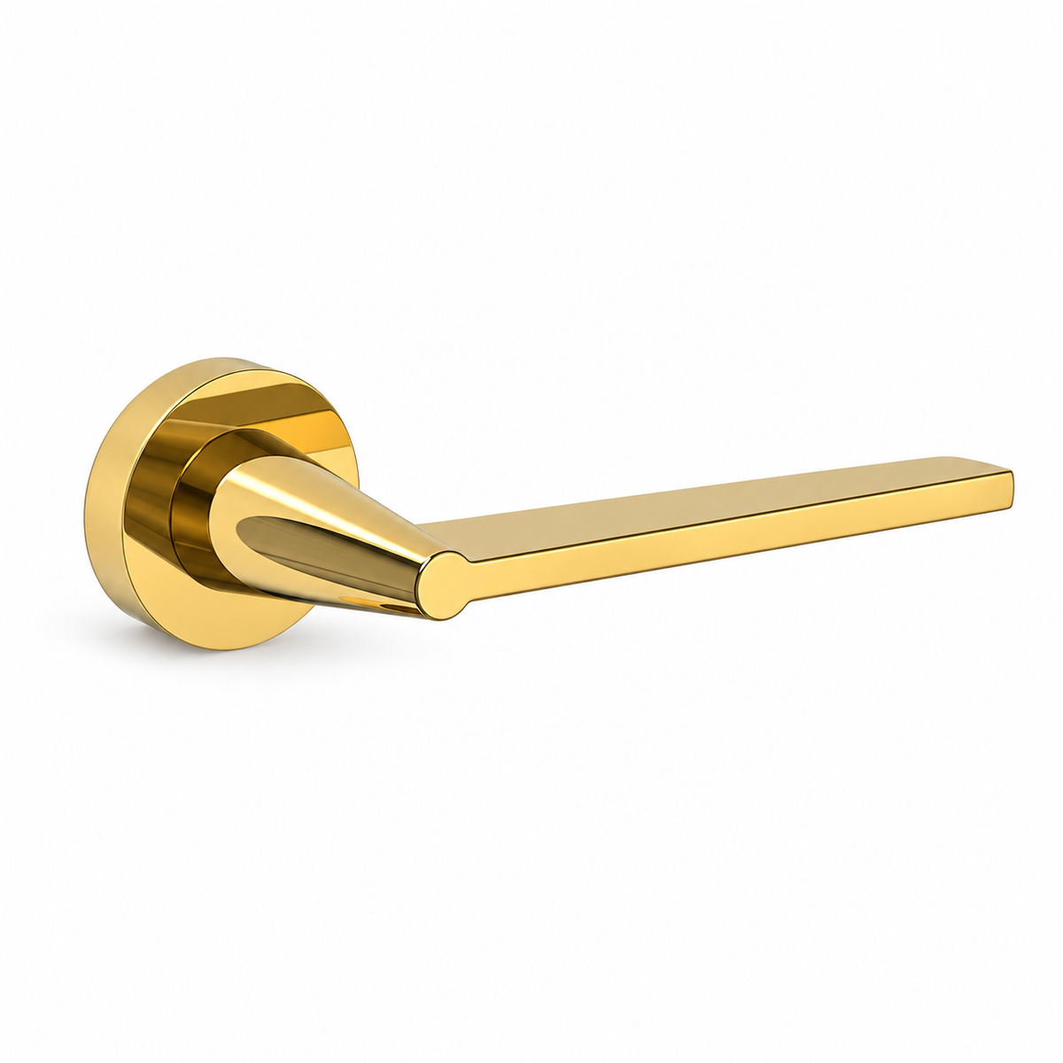 PVD Gold Brass Zinc Alloy Interior Lever Handle Lock Set 135mm