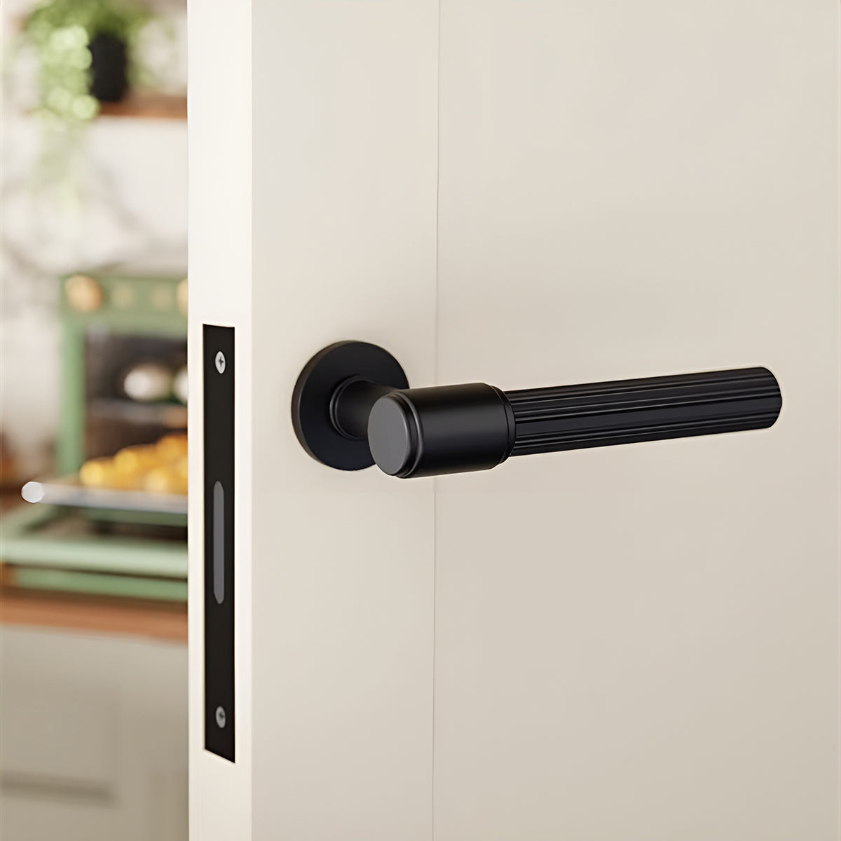 Matte Black Zinc Alloy Interior Lever Handle 155mm