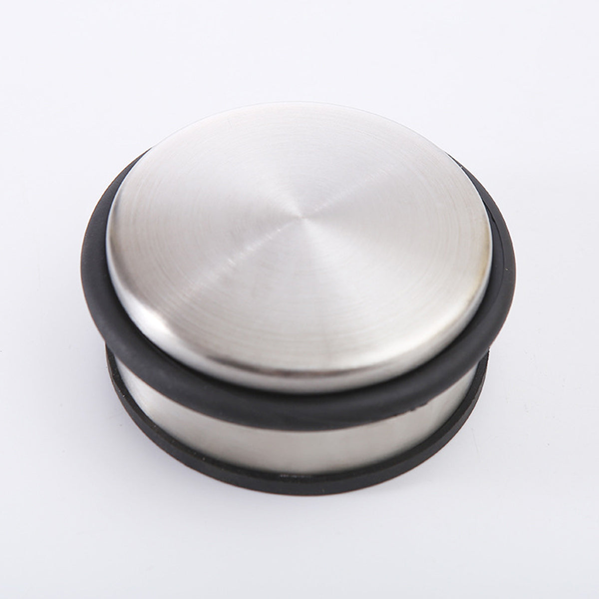 Silver Black Rubber Stainless Steel Door Stopper Non-Slip