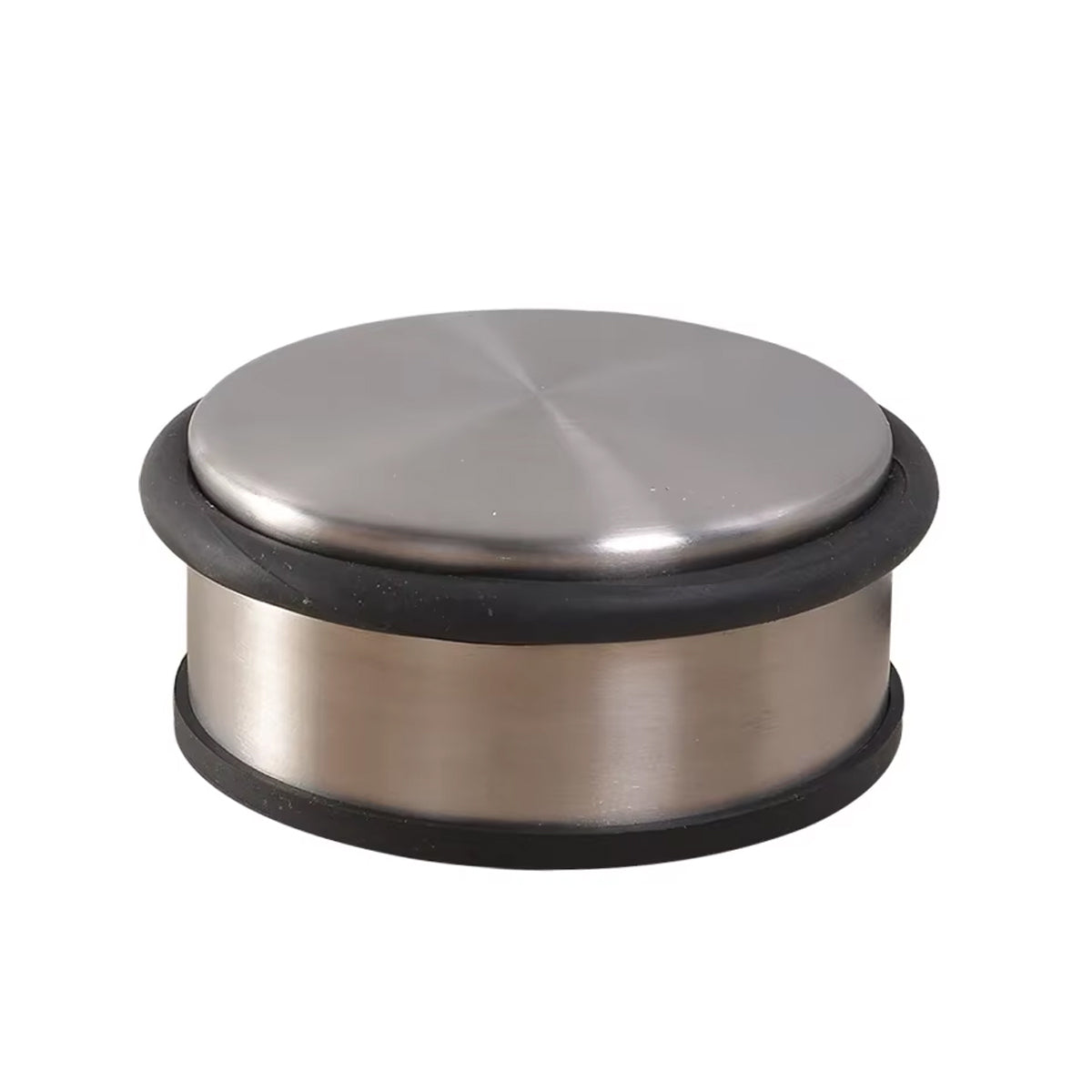 Silver Black Rubber Stainless Steel Door Stopper Non-Slip