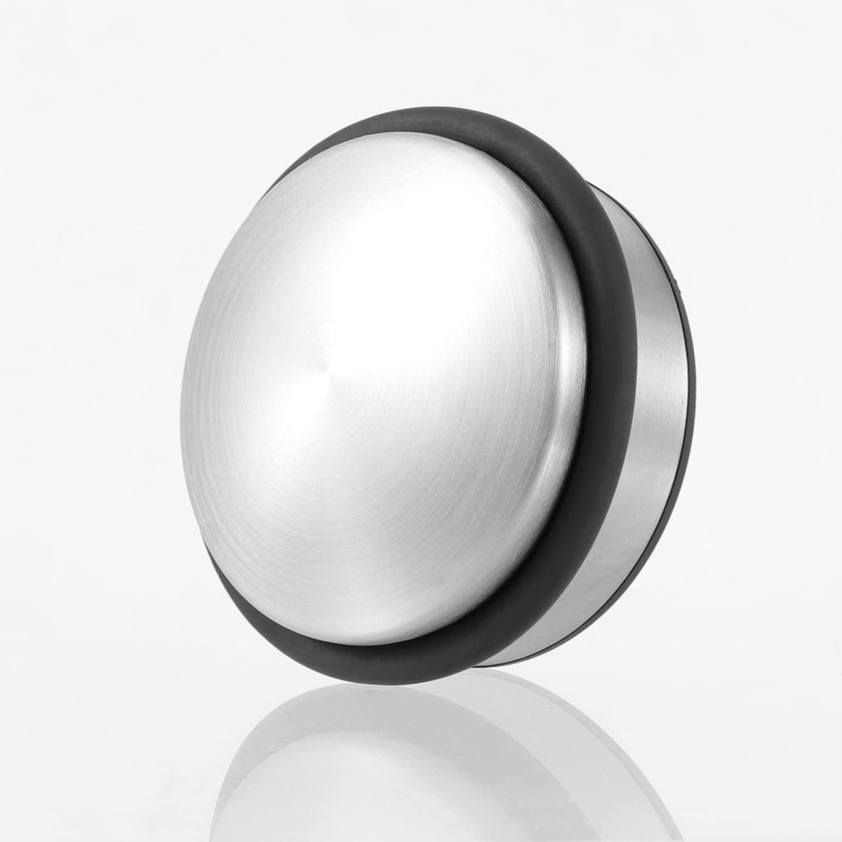 Silver Black Rubber Stainless Steel Door Stopper Non-Slip