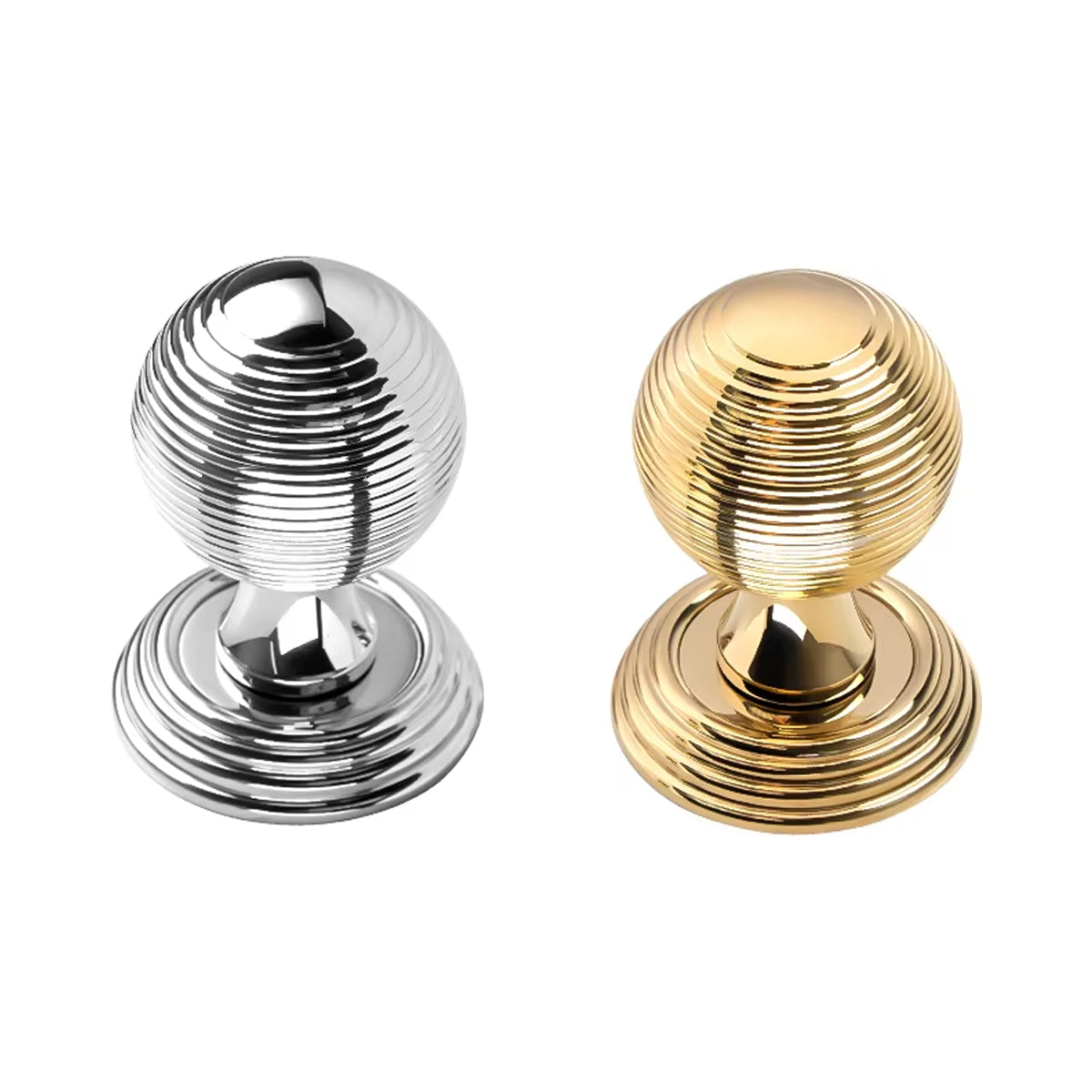 Round Brass Door Knob Lock Set for Bedroom Privacy