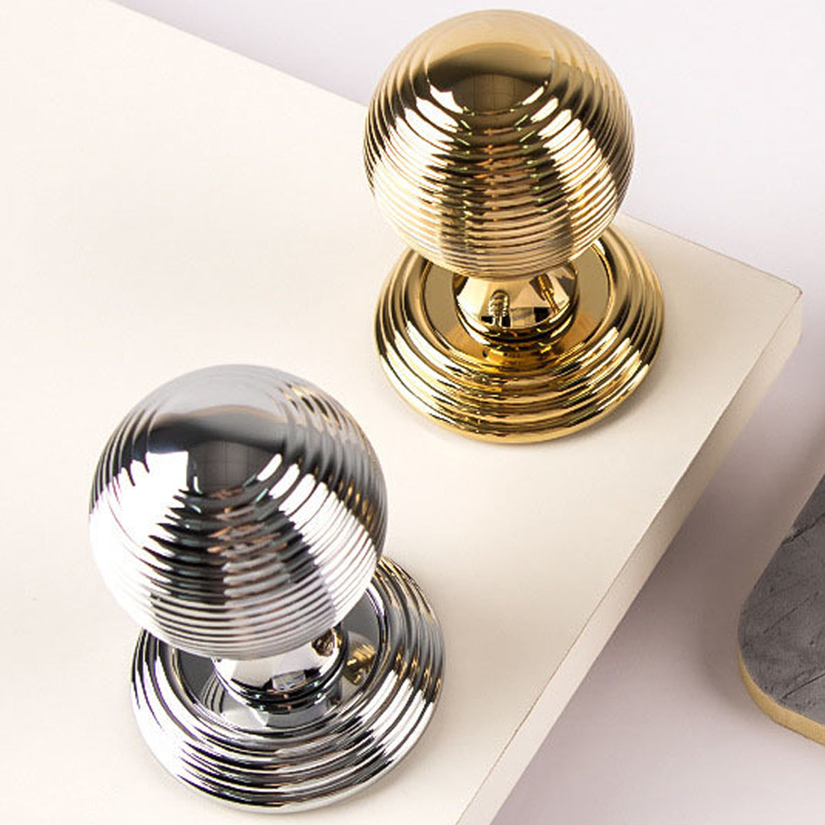 Round Brass Door Knob Lock Set for Bedroom Privacy