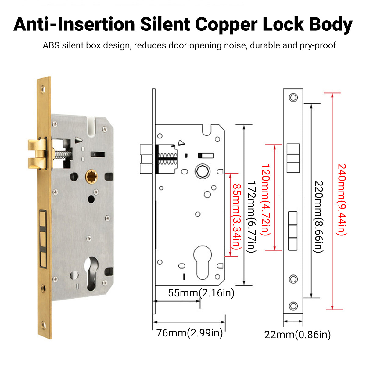 Round Brass Door Knob Lock Set for Bedroom Privacy