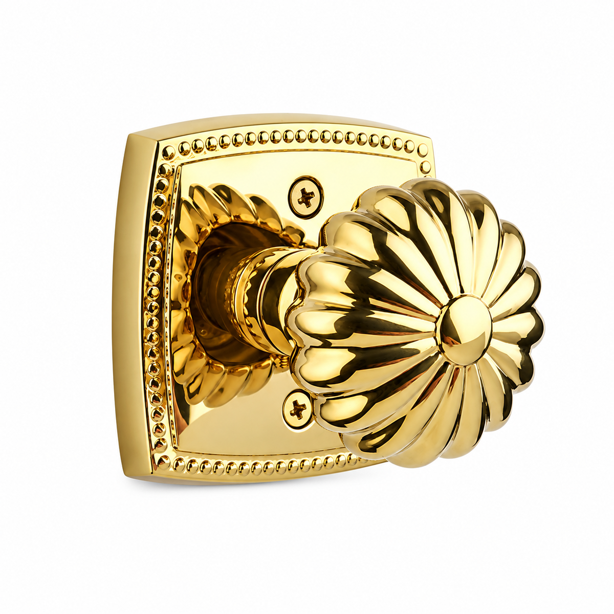 PVD Gold Brass Interior Passage Pumpkin Door Knob Set