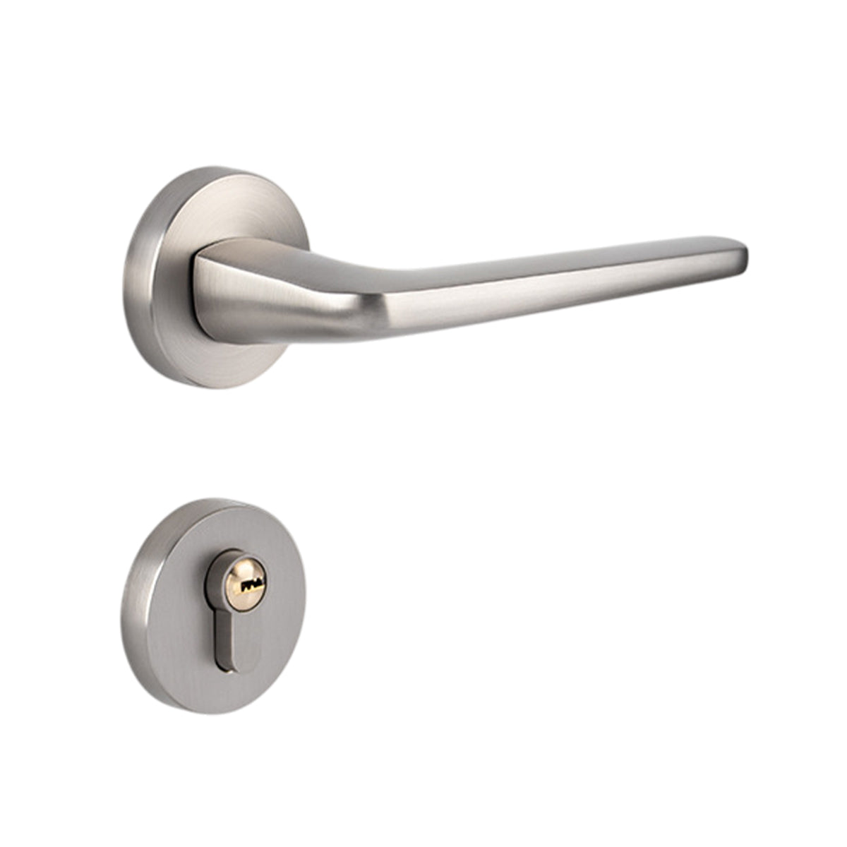 Silver Zinc Alloy Interior Lever Handle Lock Set 135mm
