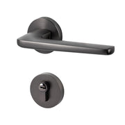 Matte Black Zinc Alloy Interior Lever Handle Lock Set 135mm