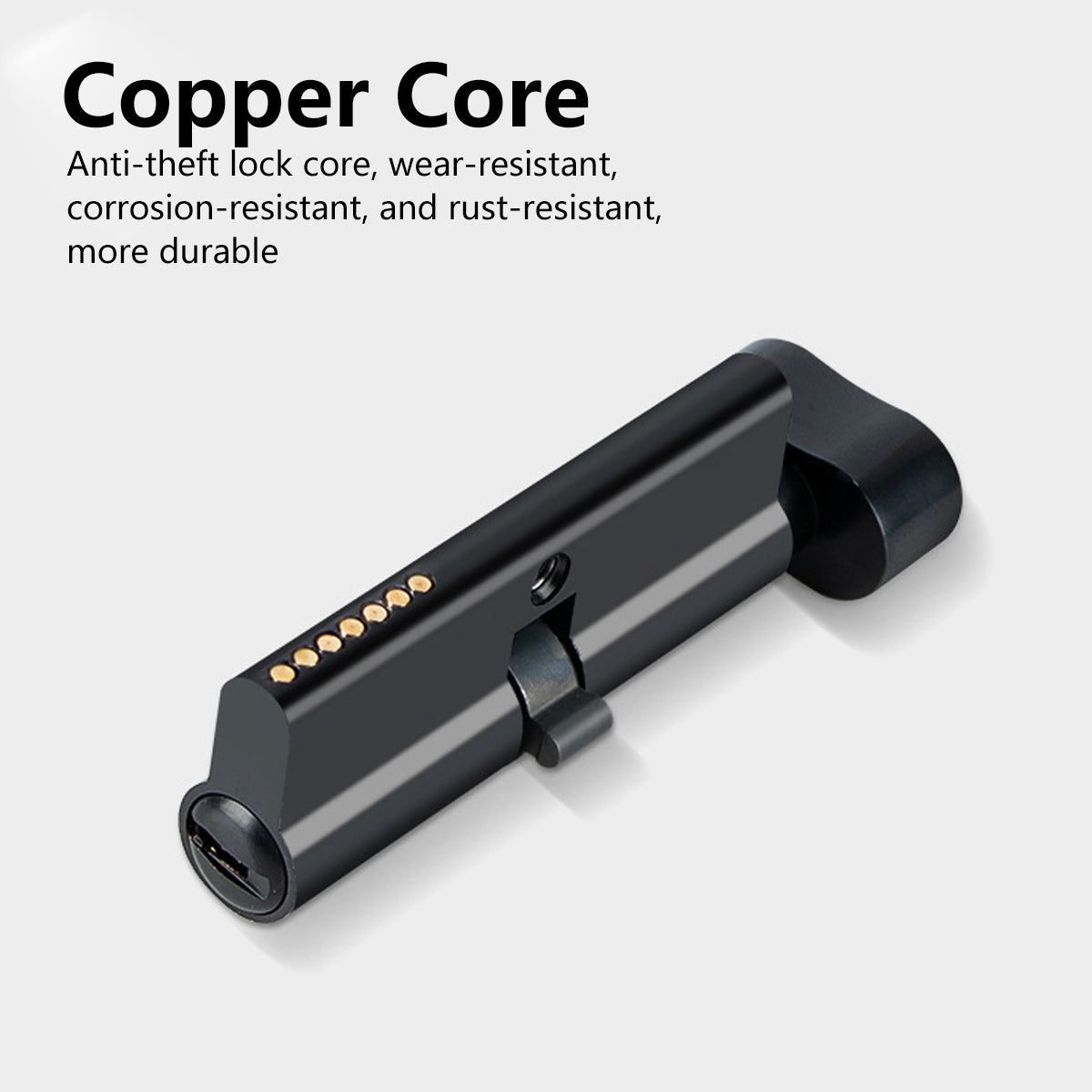 Zinc Alloy Interior Lever Handle Lock Set 135mm Copper Core - Black Nickel