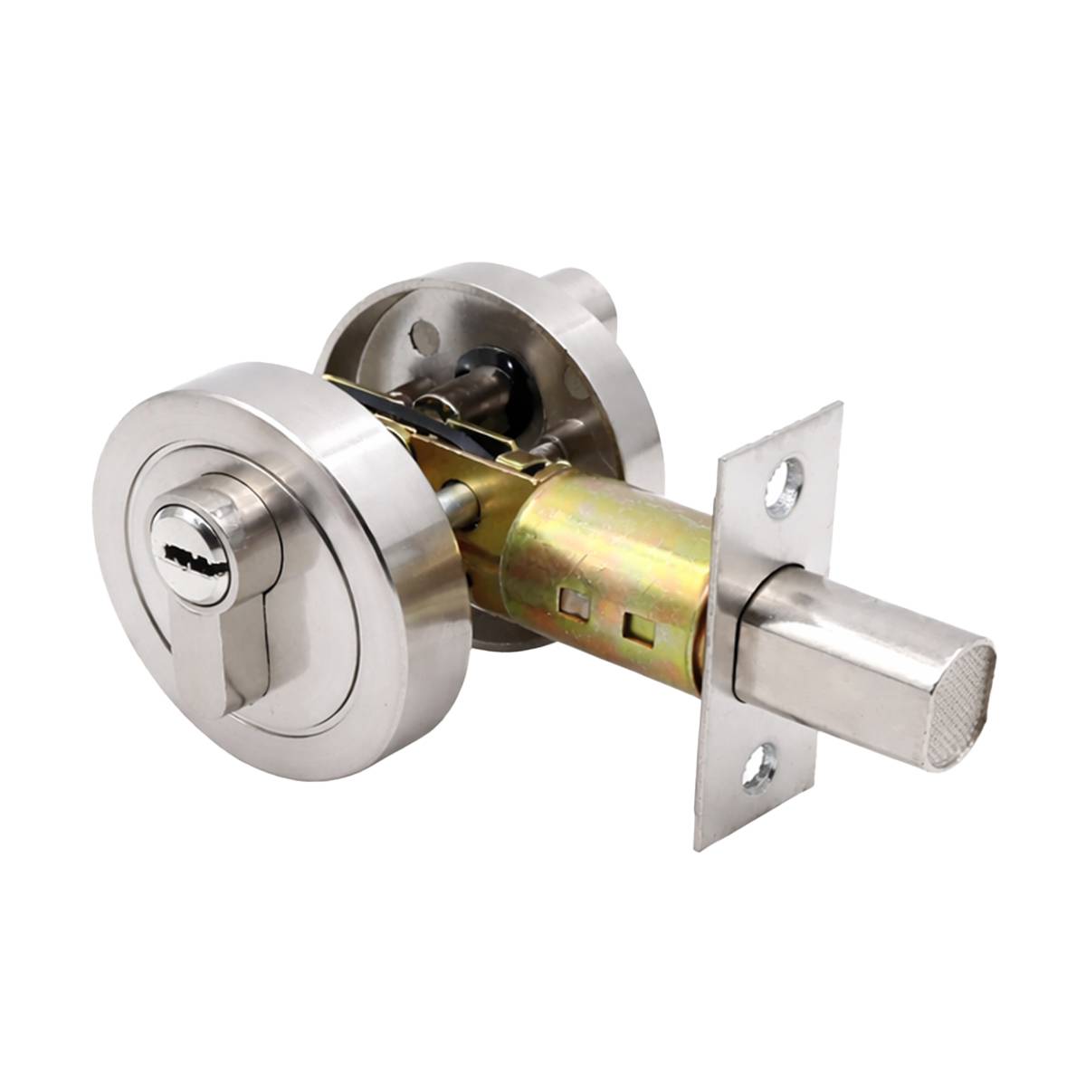 Plain Zinc Alloy Double-Sided Door Lock With Brass Core