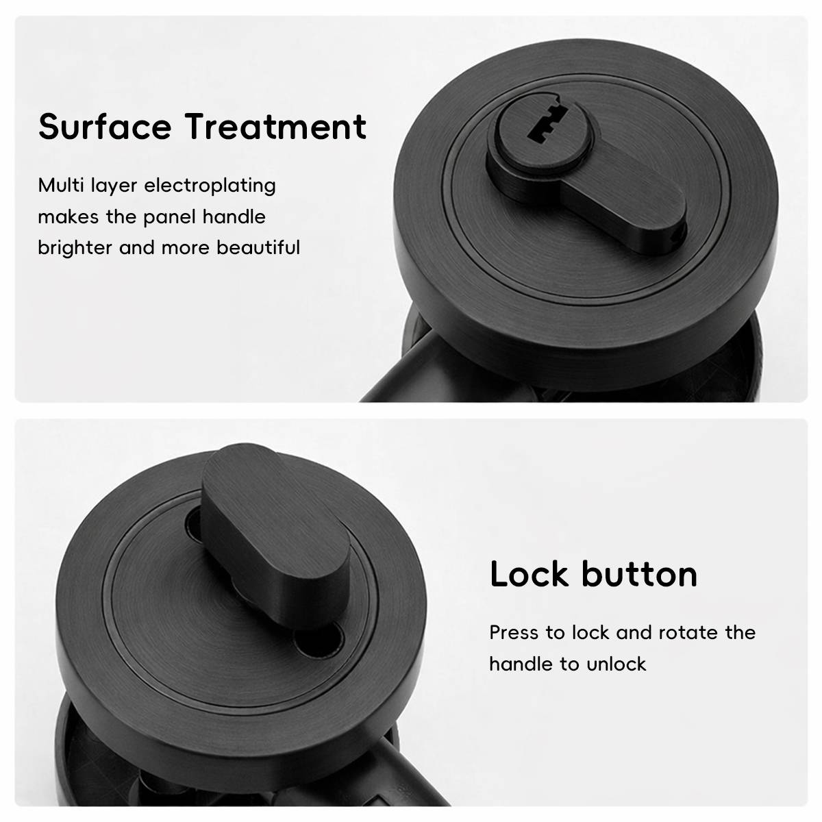 Plain Zinc Alloy Double-Sided Door Lock With Brass Core