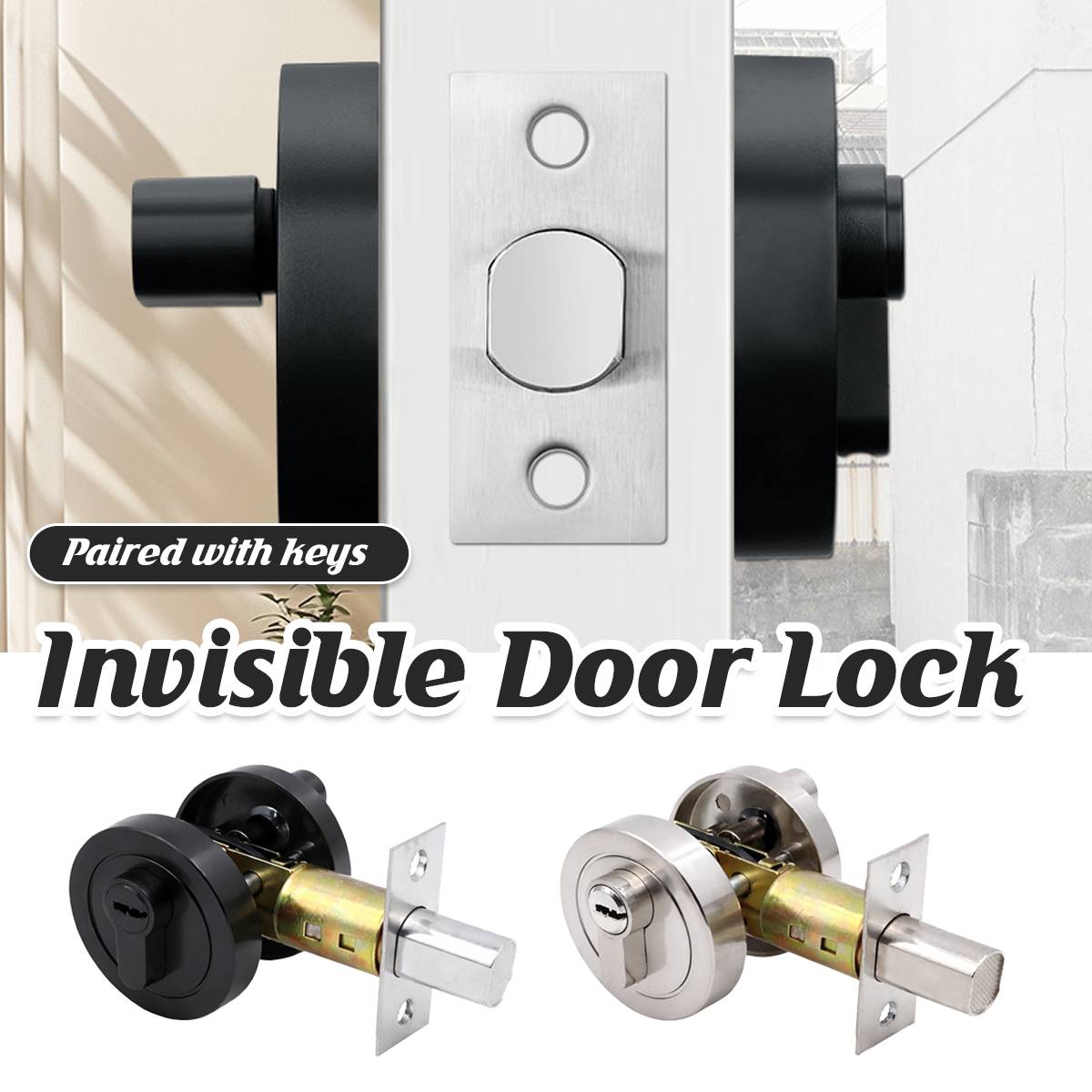 Plain Zinc Alloy Double-Sided Door Lock With Brass Core