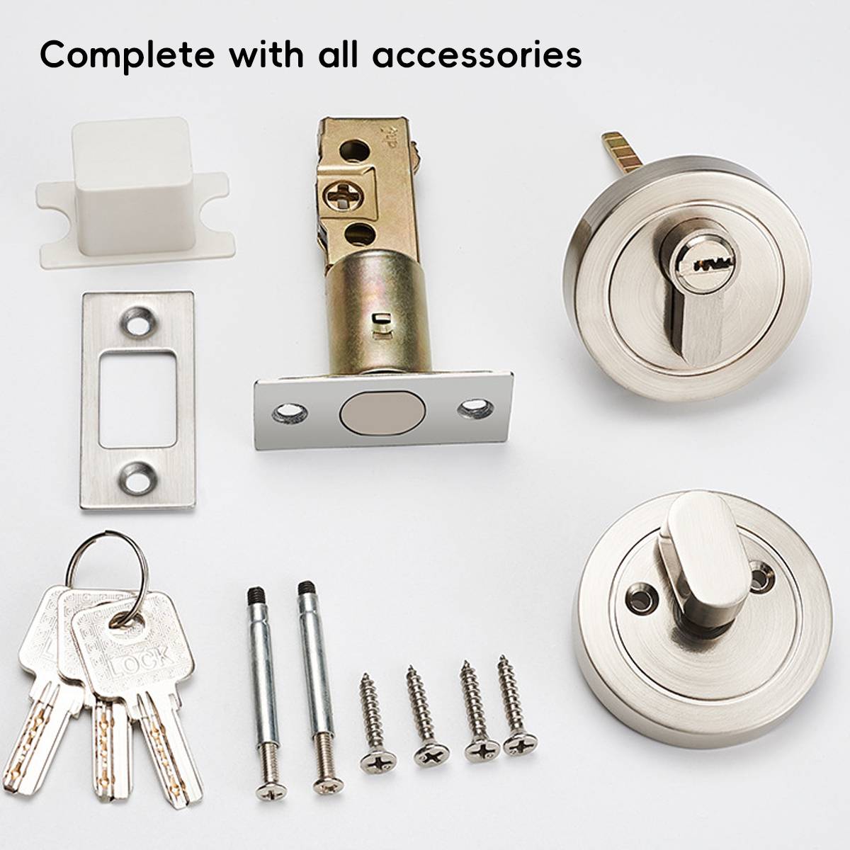 Plain Zinc Alloy Double-Sided Door Lock With Brass Core