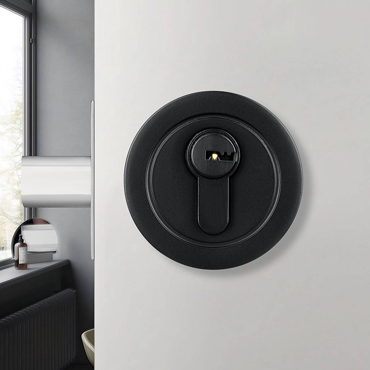 Plain Zinc Alloy Double-Sided Door Lock With Brass Core