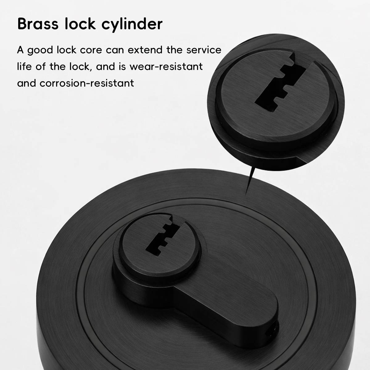 Plain Zinc Alloy Double-Sided Door Lock With Brass Core