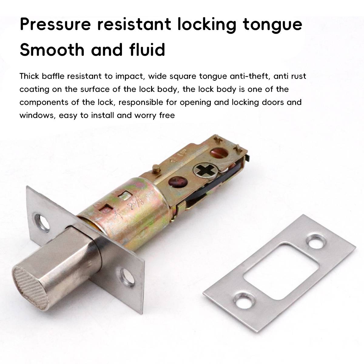 Plain Zinc Alloy Double-Sided Door Lock With Brass Core