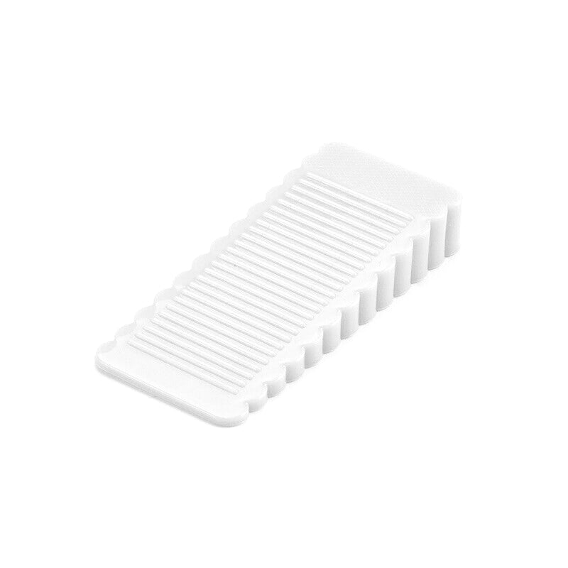 White Rubber Wedge Door Stoppers Set of 2 for Floors & Carpets