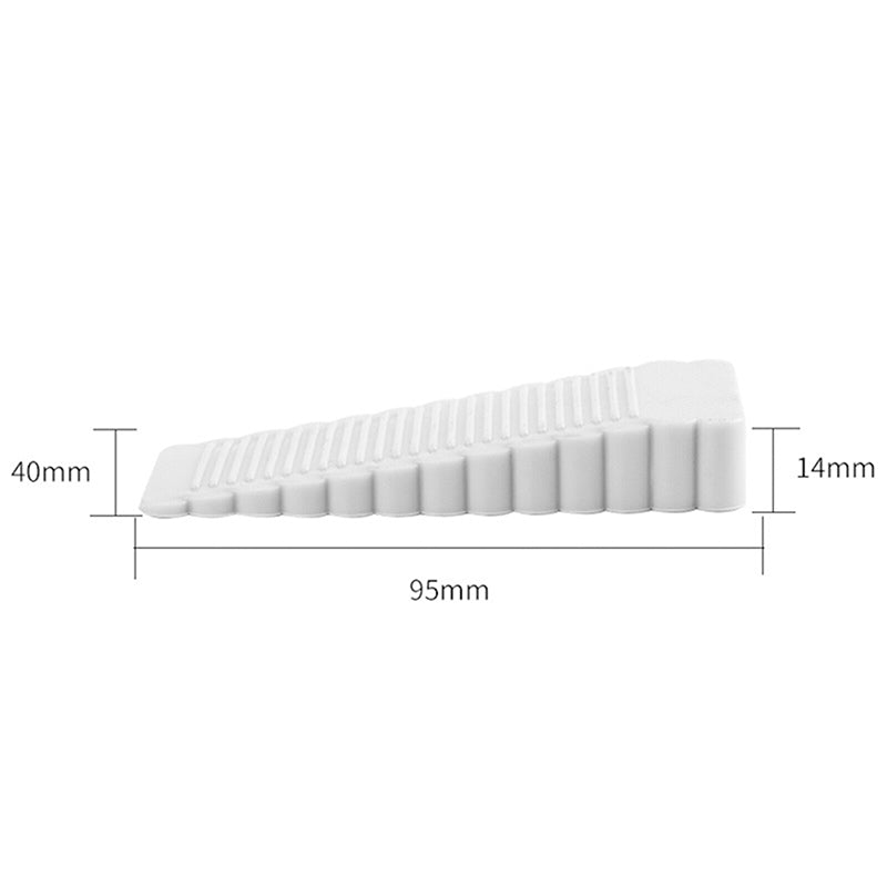 White Rubber Wedge Door Stoppers Set of 2 for Floors & Carpets