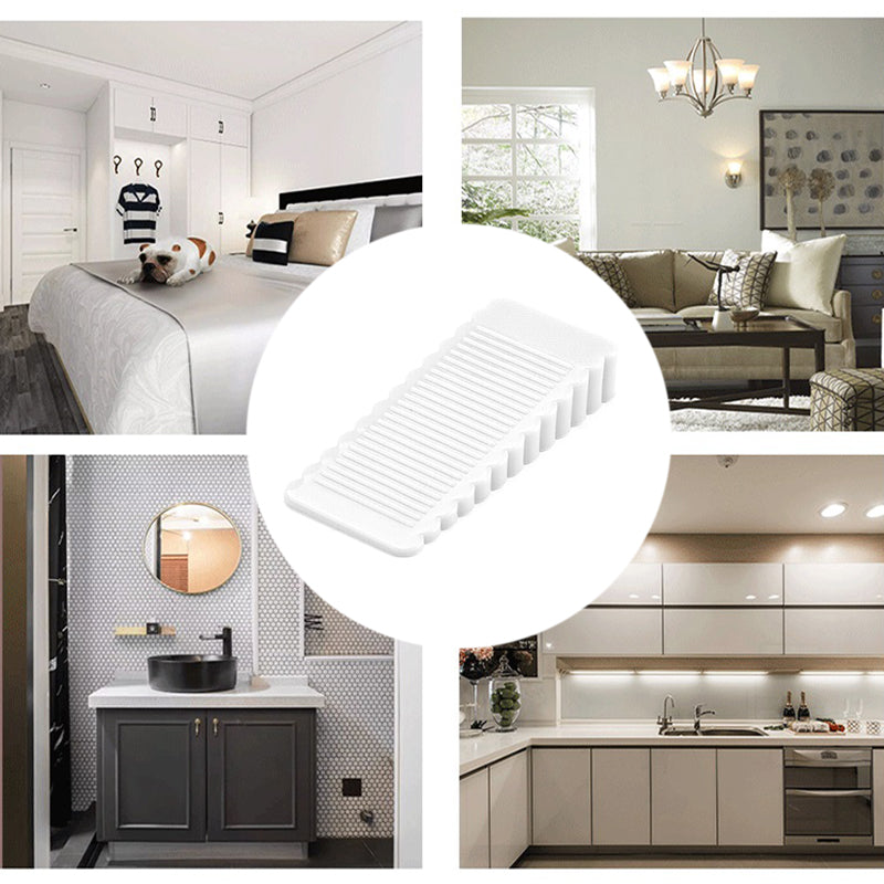 White Rubber Wedge Door Stoppers Set of 2 for Floors & Carpets
