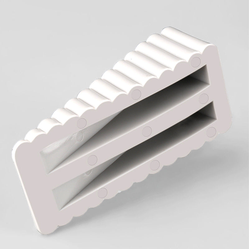White Rubber Wedge Door Stoppers Set of 2 for Floors & Carpets