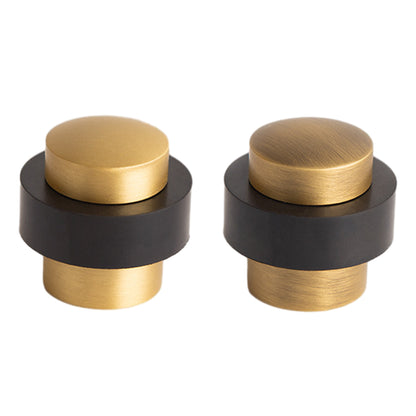 Copper Floor-Mount Door Stopper with Brushed Finish