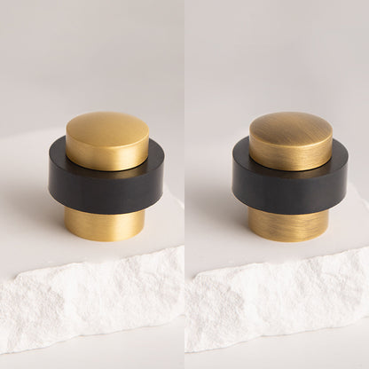 Copper Floor-Mount Door Stopper with Brushed Finish
