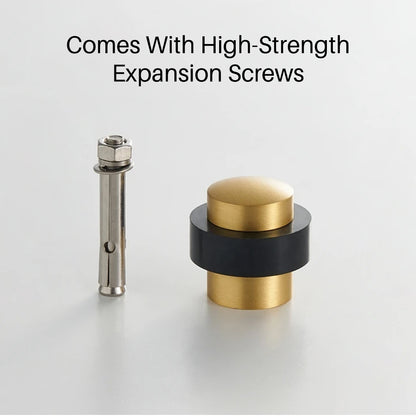 Copper Floor-Mount Door Stopper with Brushed Finish