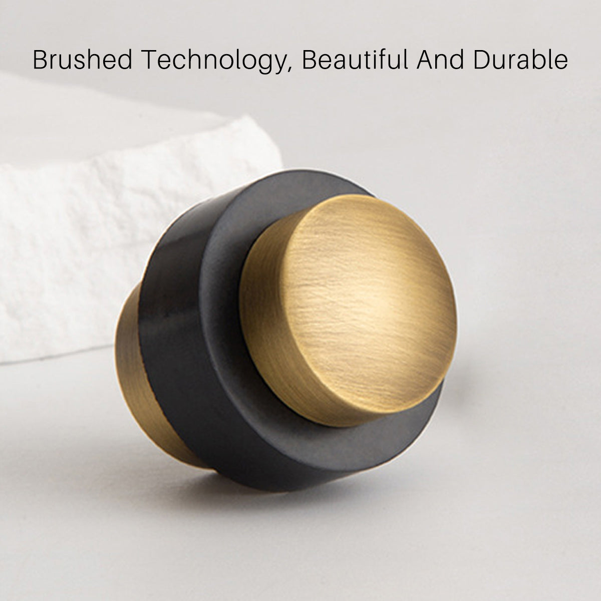 Brushed Brass Floor-mounted Stopper 35x35mm