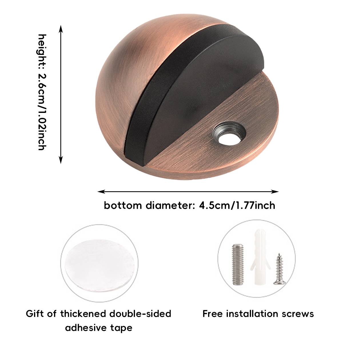 2 Pcs Rubber Door Stop with Anti-Collision Noise