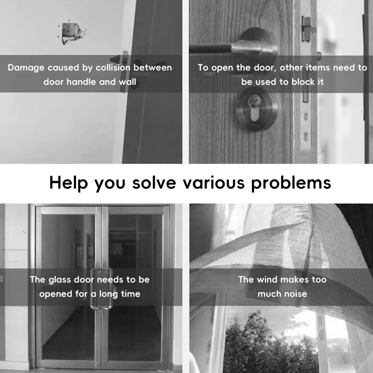 2 Pcs Rubber Door Stop with Anti-Collision Noise