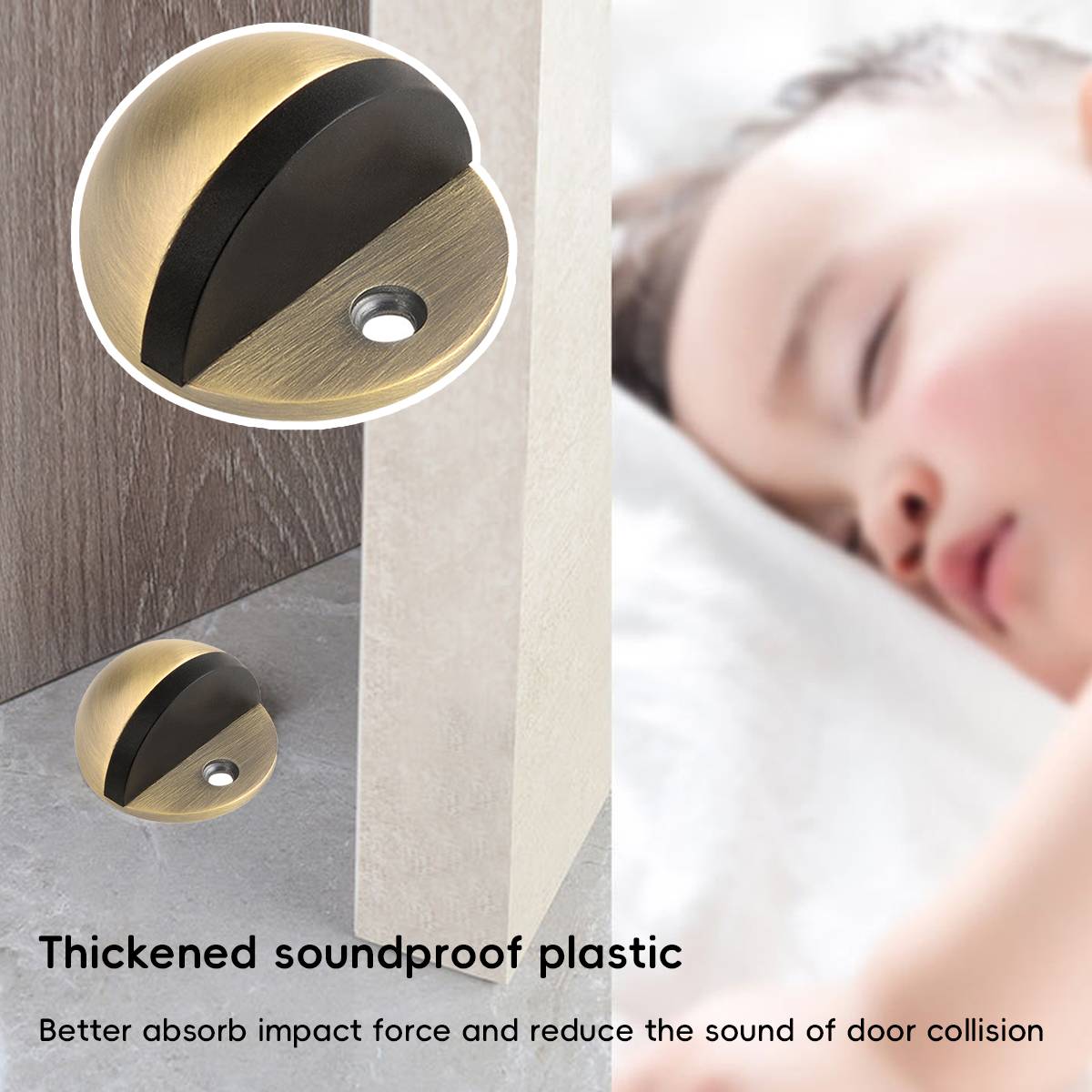 2 Pcs Rubber Door Stop with Anti-Collision Noise