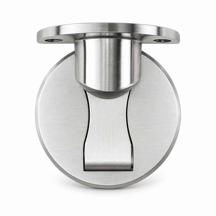 Stainless Steel 304 Wall/Floor-mounted Magnetic Door Stopper 60x60x30mm - Brushed Silver